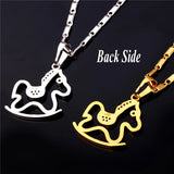 Trojans Horse Pendant CZ Animal Jewelry Anime Necklace Woman P144
