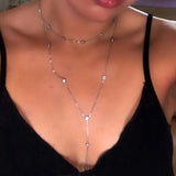 Double Layer Necklace 925 Silver Women Choker