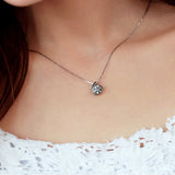 Shining 925 Solid Sterling Silver Ladies Pendant Necklaces Jewelry