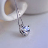 Shining 925 Solid Sterling Silver Ladies Pendant Necklaces Jewelry