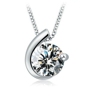 Shining 925 Solid Sterling Silver Ladies Pendant Necklaces Jewelry