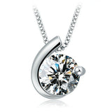 Shining 925 Solid Sterling Silver Ladies Pendant Necklaces Jewelry