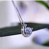 Shining 925 Solid Sterling Silver Ladies Pendant Necklaces Jewelry