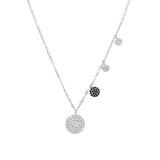 925 Sterling CZ Disco Charm Necklace for Women