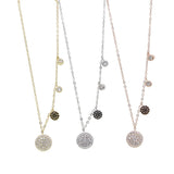 925 Sterling CZ Disco Charm Necklace for Women