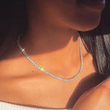 Lady Bling Cz Chokers Necklace - Wedding Tennis Statement Women