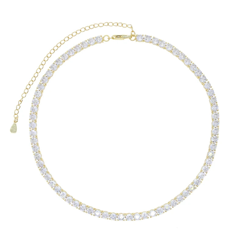 Lady Bling Cz Chokers Necklace - Wedding Tennis Statement Women