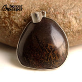 Natural Stone Chinese Painting Stone Necklace Men IS204