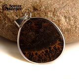 Natural Stone Chinese Painting Stone Necklace Men IS206