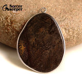 Natural Stone Chinese Painting Stone Necklace Men