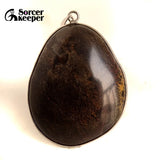 Natural Stone Chinese Painting Stone Necklace Men