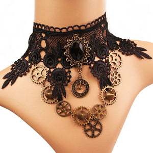 Lace Neck Choker Necklace Vintage Women Chocker Steampunk Jewelry