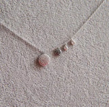 925 Silver CZ Paved Love Zirconia Disco Charm Choker Necklace