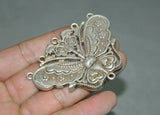 Old Chinese Tibetan Silver Butterfly Exorcism Amulet Pendant