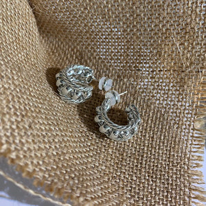 CE Hollow Out Geometric French Retro Earrings Double C Studs