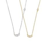 925 Sterling Evil Eyes Necklace with Micro Pave Cz Charm - Turkey