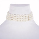 Pearl Collar Choker Layered Necklace for Women