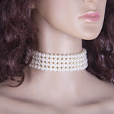 Pearl Collar Choker Layered Necklace for Women