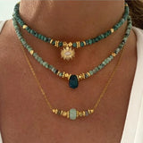 Colliers Gift Plated Brass Chunky Kolye Snake Chain Evil Eye Necklace Chokers