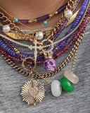 Colliers Gift Plated Brass Chunky Kolye Snake Chain Evil Eye Necklace Chokers