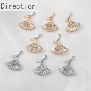 14K Copper Plated Zircon Pendant DIY Accessories
