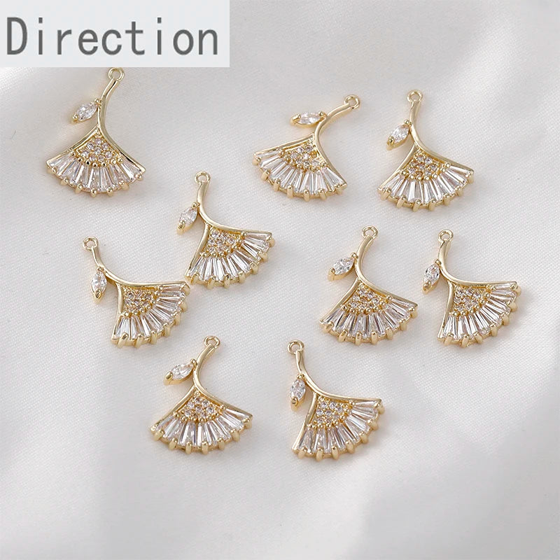 14K Copper Plated Zircon Pendant DIY Accessories