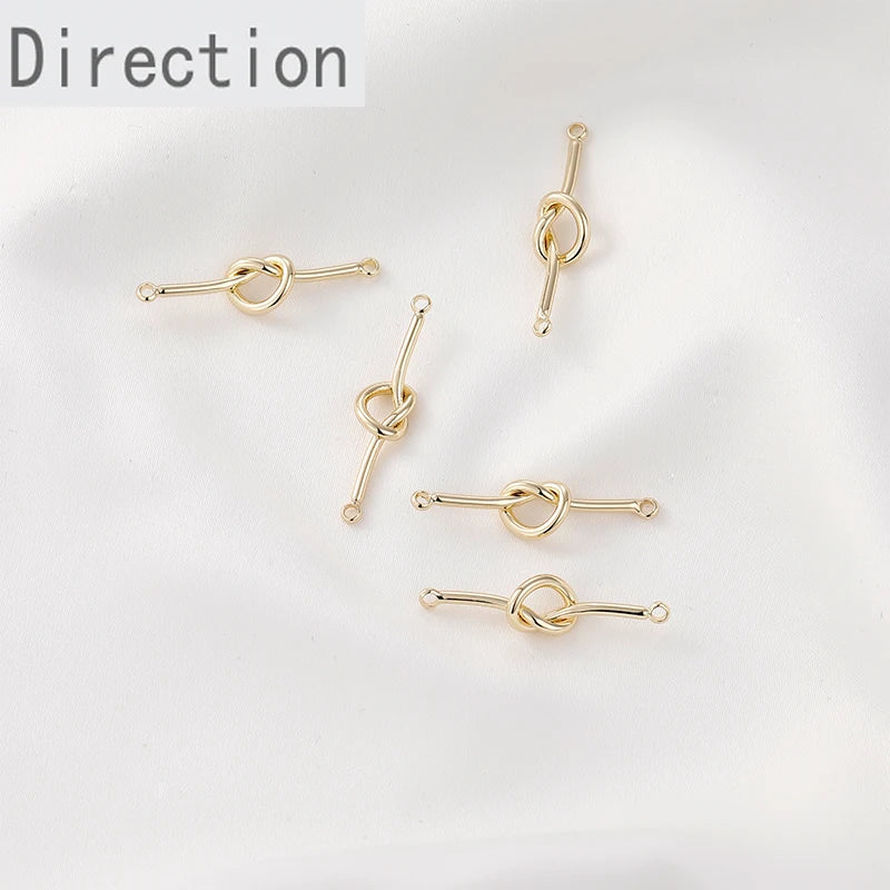 14K Double Knot Love DIY Earrings Necklace Pendant Material