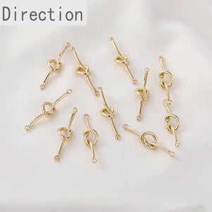 14K Double Knot Love DIY Earrings Necklace Pendant Material