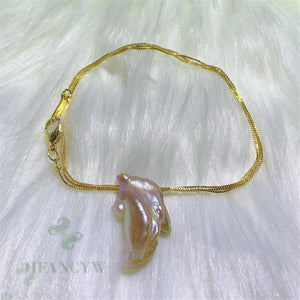 Baroque Pearl 18k Necklace 18" Aurora Jewelry Wedding