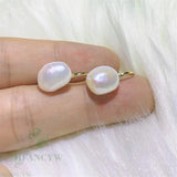 Baroque Pearl Earring 18K Ear Drop Cultured Women Jewelry Dangle Party