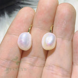 Baroque Pearl Earring 18K Ear Drop Cultured Women Jewelry Dangle Party