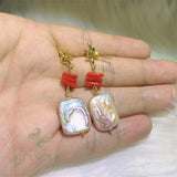 Baroque Pearl Earring 18K Cultured Wedding Jewelry