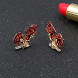 Butterfly Wing Earrings 925 Silver Needle Rhinestone Earrings