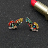 Butterfly Wing Earrings 925 Silver Needle Rhinestone Earrings