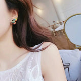 Butterfly Wing Earrings 925 Silver Needle Rhinestone Earrings