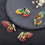 Butterfly Wing Earrings 925 Silver Needle Rhinestone Earrings