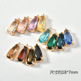 Copper Plating 16k Golden Crystal Glass DIY Earrings Jewelry Accessories