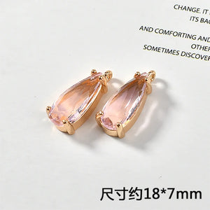 Copper Plating 16k Golden Crystal Glass DIY Earrings Jewelry Accessories