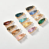 Copper Plating 16k Golden Crystal Glass DIY Earrings Jewelry Accessories