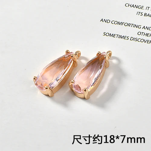 Copper Plating 16k Golden Crystal Glass DIY Earrings Jewelry Accessories