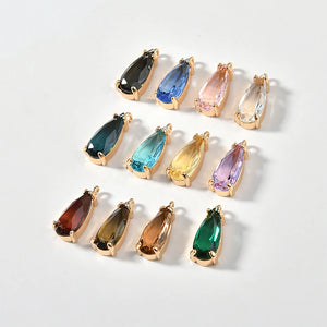 Copper Plating 16k Golden Crystal Glass DIY Earrings Jewelry Accessories