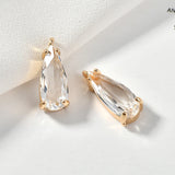 Copper Plating 16k Golden Crystal Glass DIY Earrings Jewelry Accessories