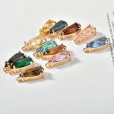 Copper Plating 16k Golden Crystal Glass DIY Earrings Jewelry Accessories