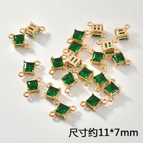 Double Hanging Diamond Crystal Glass DIY Earrings Jewelry