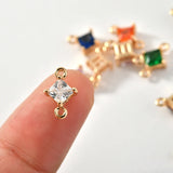 Double Hanging Diamond Crystal Glass DIY Earrings Jewelry