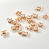 Double Hanging Diamond Crystal Glass DIY Earrings Jewelry