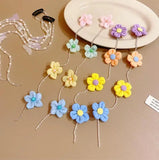 Flower Side Barrettes Bow Braided Hair Chain Pearl Butterfly Hair Chain