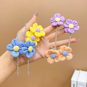 Flower Side Barrettes Bow Braided Hair Chain Pearl Butterfly Hair Chain
