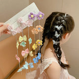 Flower Side Barrettes Bow Braided Hair Chain Pearl Butterfly Hair Chain