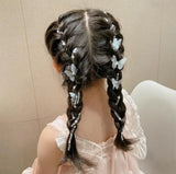 Flower Side Barrettes Bow Braided Hair Chain Pearl Butterfly Hair Chain
